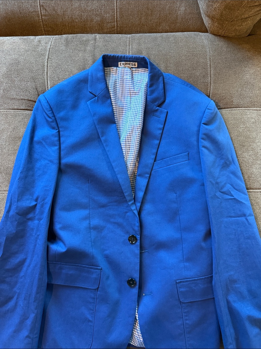 Express Men's Royal Blue Two-Button Blazer